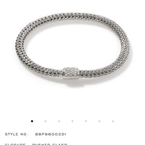 John Hardy classic chain with diamond lace clasp